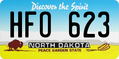 ND license plate HFO623