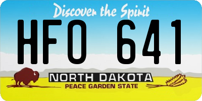 ND license plate HFO641