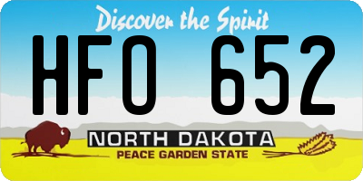 ND license plate HFO652