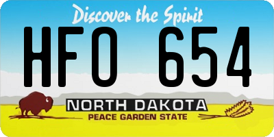 ND license plate HFO654