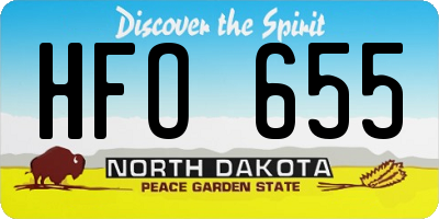 ND license plate HFO655