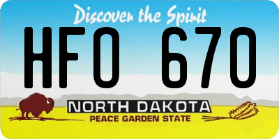 ND license plate HFO670