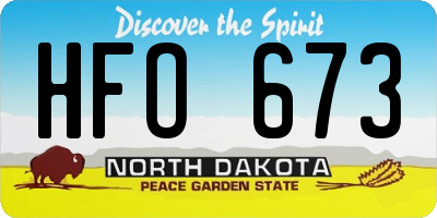 ND license plate HFO673
