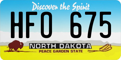 ND license plate HFO675