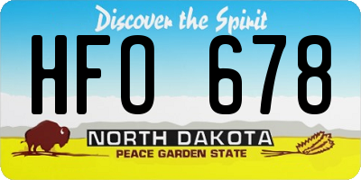 ND license plate HFO678