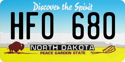 ND license plate HFO680
