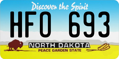 ND license plate HFO693