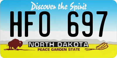 ND license plate HFO697