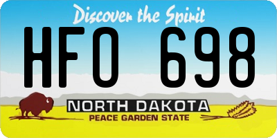 ND license plate HFO698