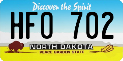 ND license plate HFO702
