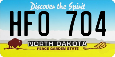 ND license plate HFO704