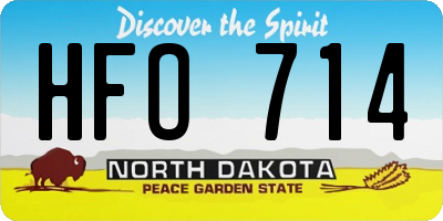 ND license plate HFO714