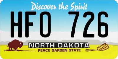 ND license plate HFO726