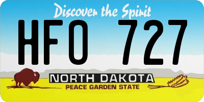 ND license plate HFO727