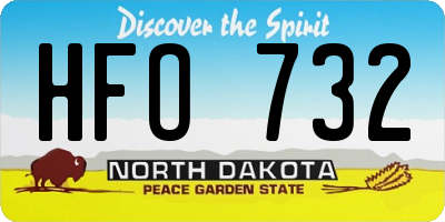 ND license plate HFO732