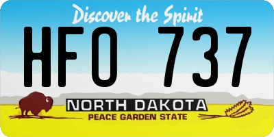 ND license plate HFO737