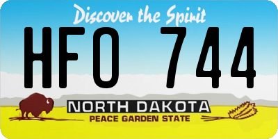 ND license plate HFO744