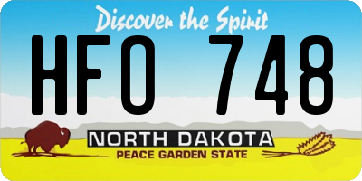ND license plate HFO748