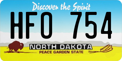 ND license plate HFO754