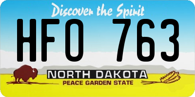 ND license plate HFO763