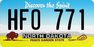 ND license plate HFO771