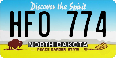 ND license plate HFO774