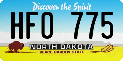 ND license plate HFO775