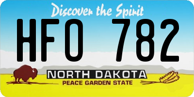 ND license plate HFO782