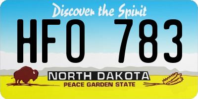 ND license plate HFO783