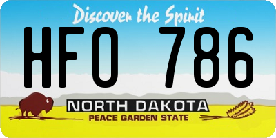 ND license plate HFO786