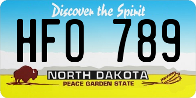 ND license plate HFO789