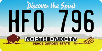 ND license plate HFO796