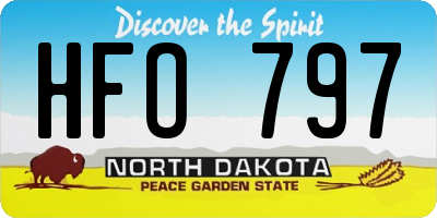 ND license plate HFO797