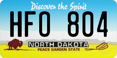 ND license plate HFO804