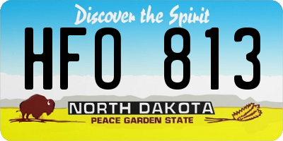 ND license plate HFO813