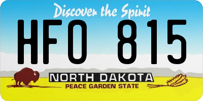 ND license plate HFO815