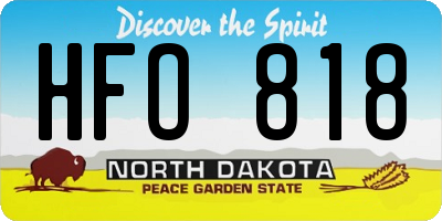 ND license plate HFO818