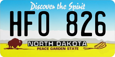 ND license plate HFO826