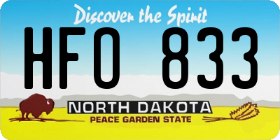 ND license plate HFO833