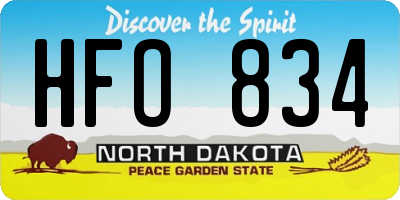 ND license plate HFO834