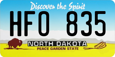 ND license plate HFO835