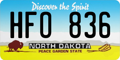 ND license plate HFO836