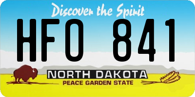 ND license plate HFO841
