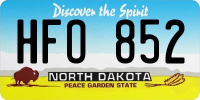 ND license plate HFO852
