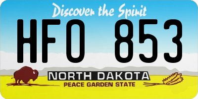 ND license plate HFO853