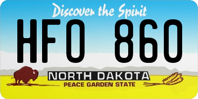 ND license plate HFO860
