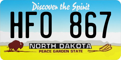 ND license plate HFO867