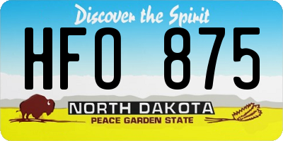 ND license plate HFO875