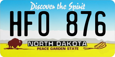 ND license plate HFO876