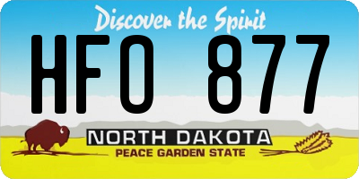 ND license plate HFO877